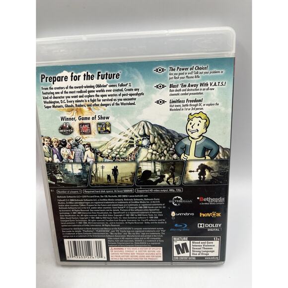 Fallout 3 (Sony PlayStation 3, 2008) PS3 CIB FREE SHIPPING - Picture 2 of 9